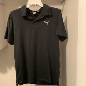 Boys Black Puma Collared Shirt X-Large